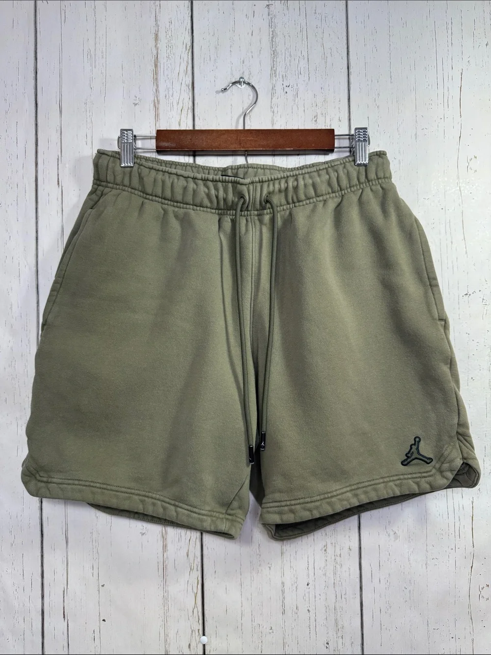 Jordan Olive Green Fleece Sweat Shorts Size M Athletic Lounge Casual Workout